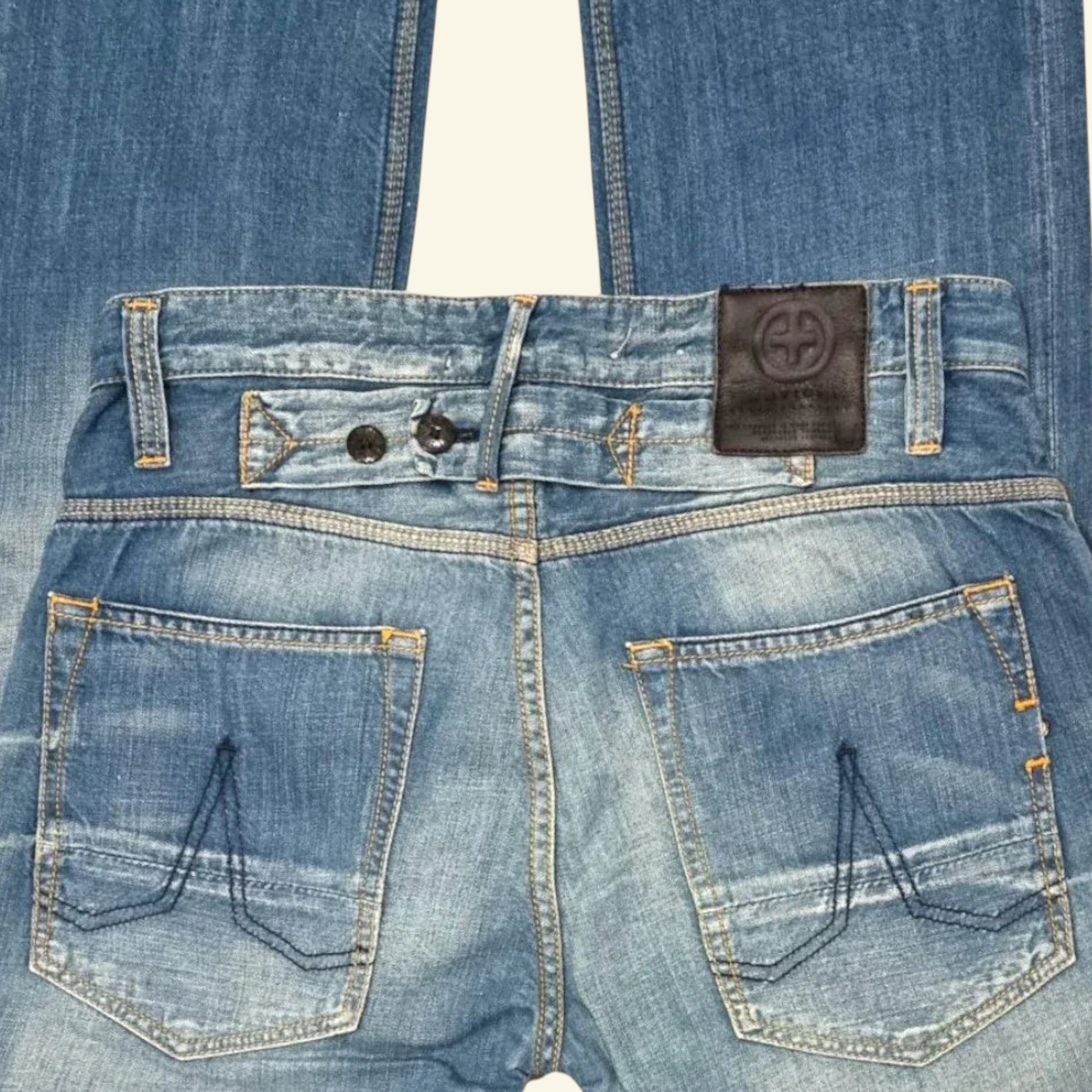 Kuyichi Daniel Men's Blue Regular Fit Straight Leg Faded Denim Jeans W34 L32 - Timelessfashions