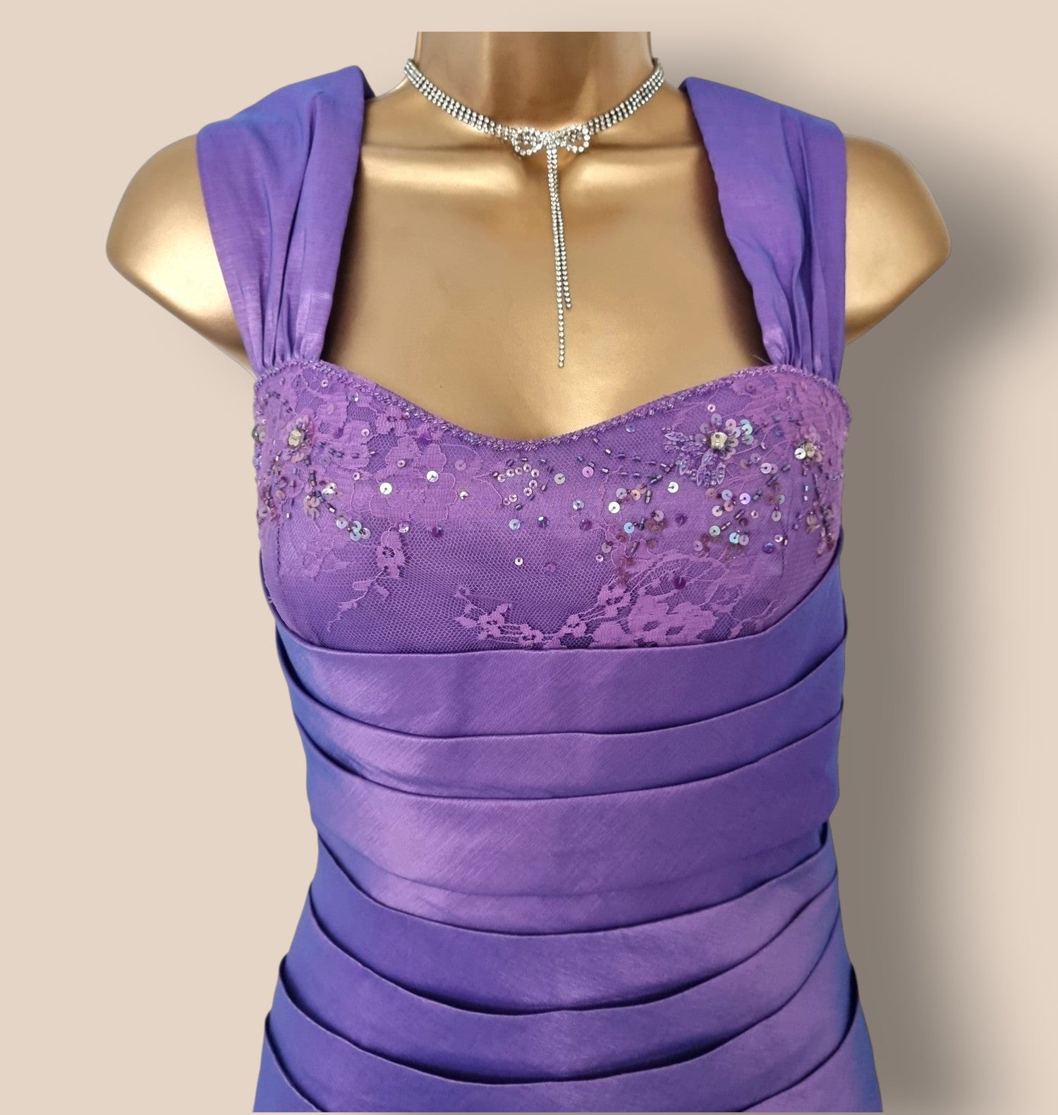 Libra Womens Lilac Embellished Dress & Bolero Jacket UK 14 US 10 EU 42 Timeless Fashions