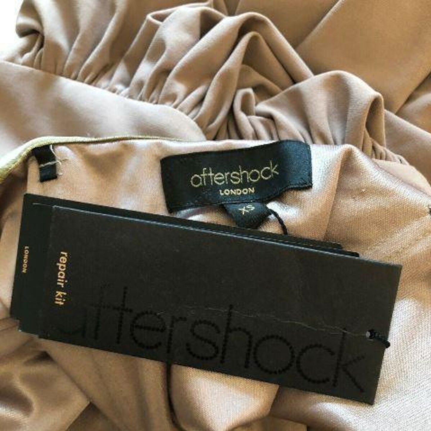 Aftershock Beige Maxi Dress Prom XS UK 6/8 US 2/4 EU 34/36 - Timelessfashions