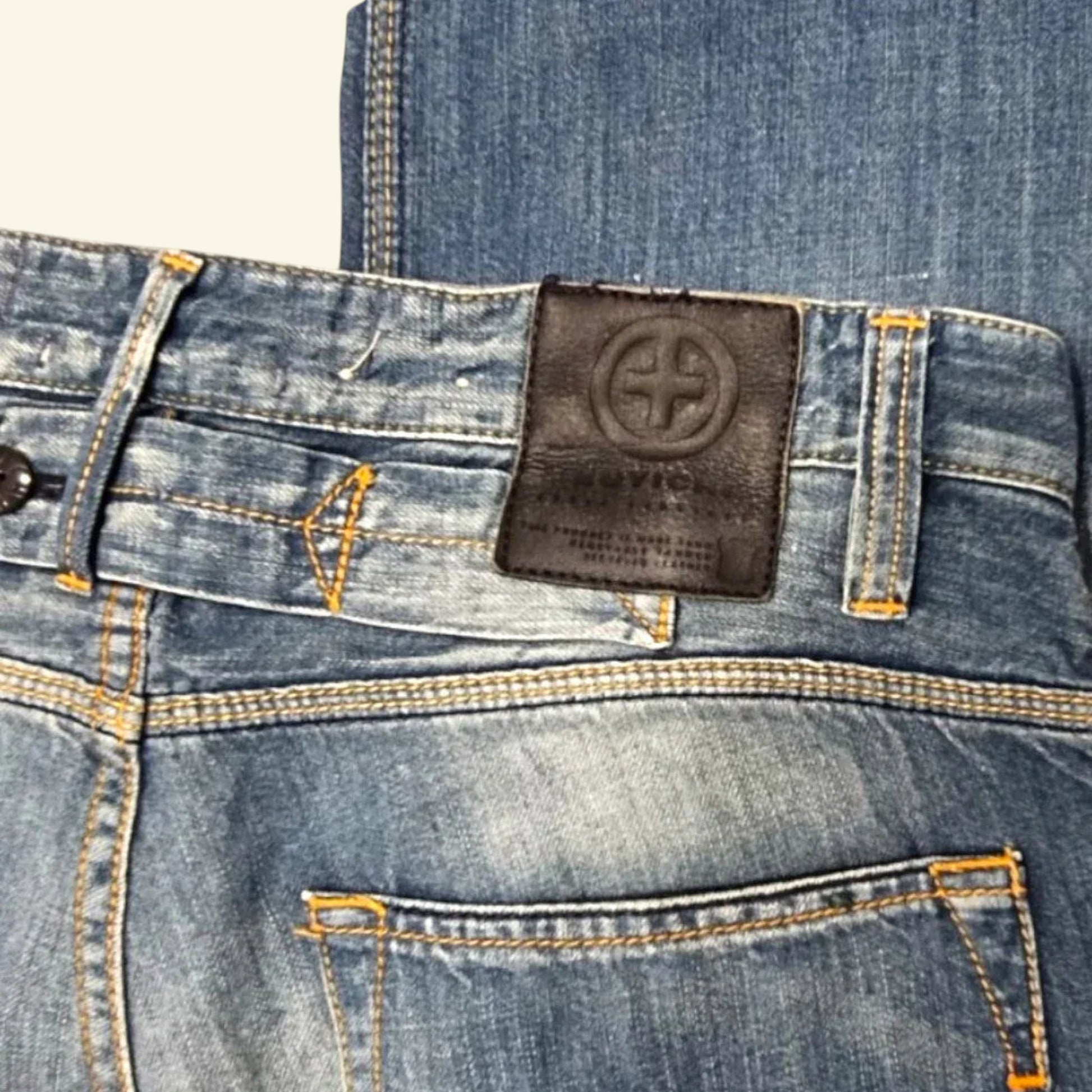 Kuyichi Daniel Men's Blue Regular Fit Straight Leg Faded Denim Jeans W34 L32 - Timelessfashions
