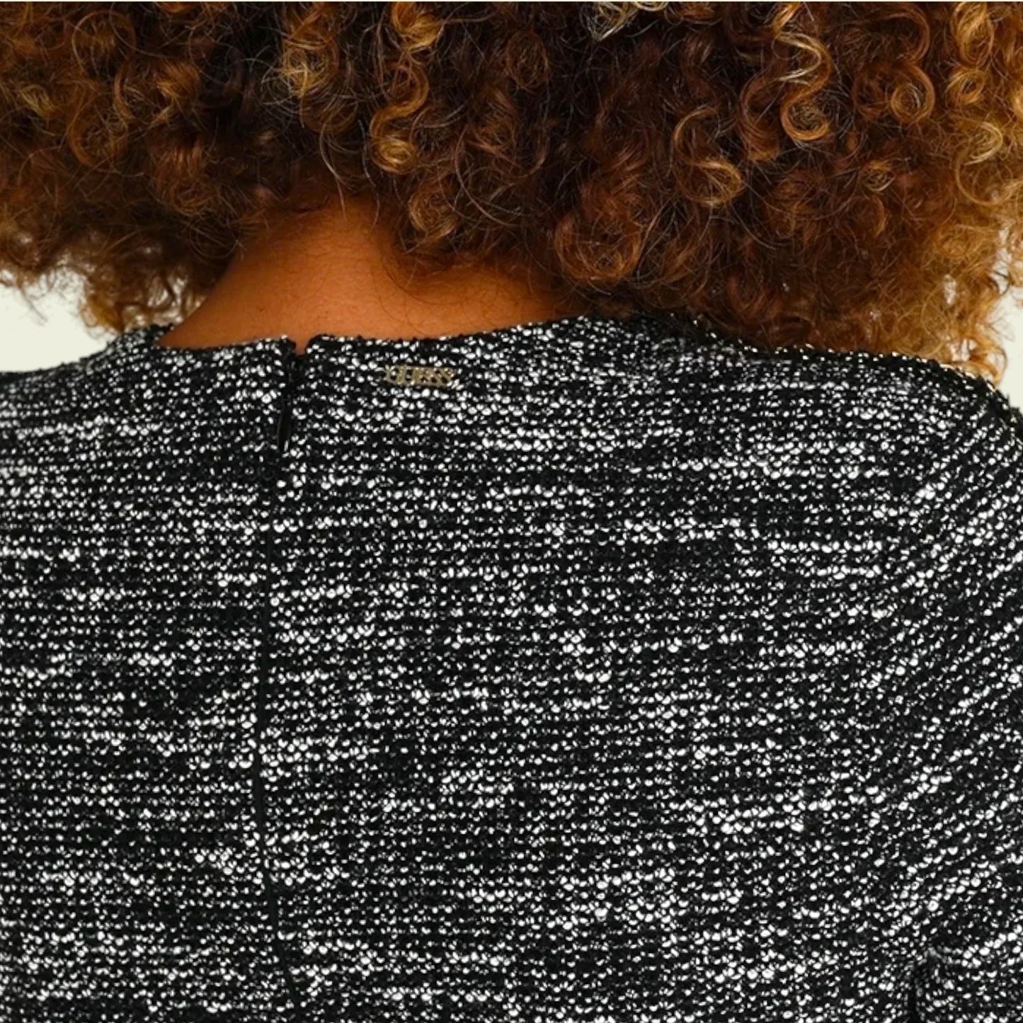 Guess Black & White Chain Detail Peplum Top UK 6 US 2 EU 34 - Timelessfashions