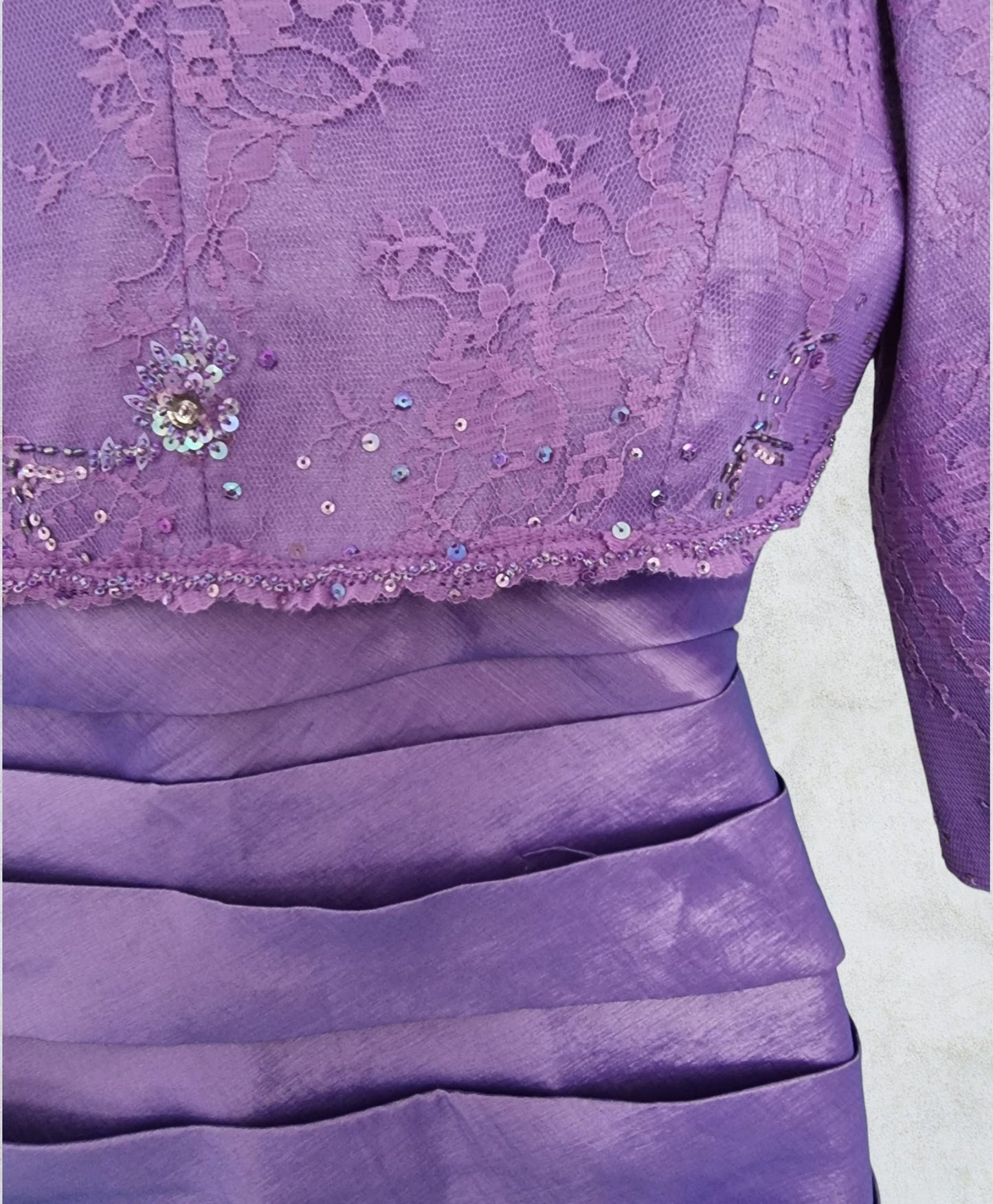 Libra Womens Lilac Embellished Dress & Bolero Jacket UK 12 US 8 EU 40 BNWT Timeless Fashions