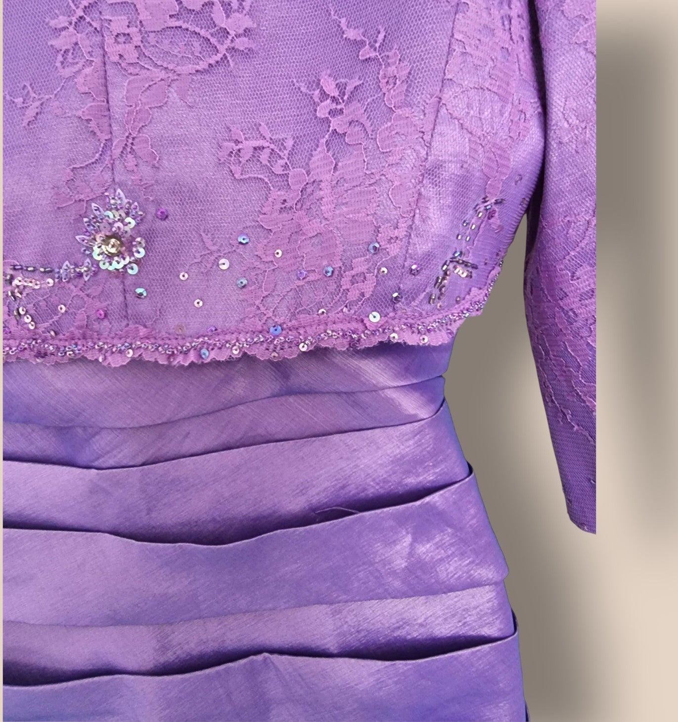 Libra Womens Lilac Embellished Dress & Bolero Jacket UK 14 US 10 EU 42 Timeless Fashions