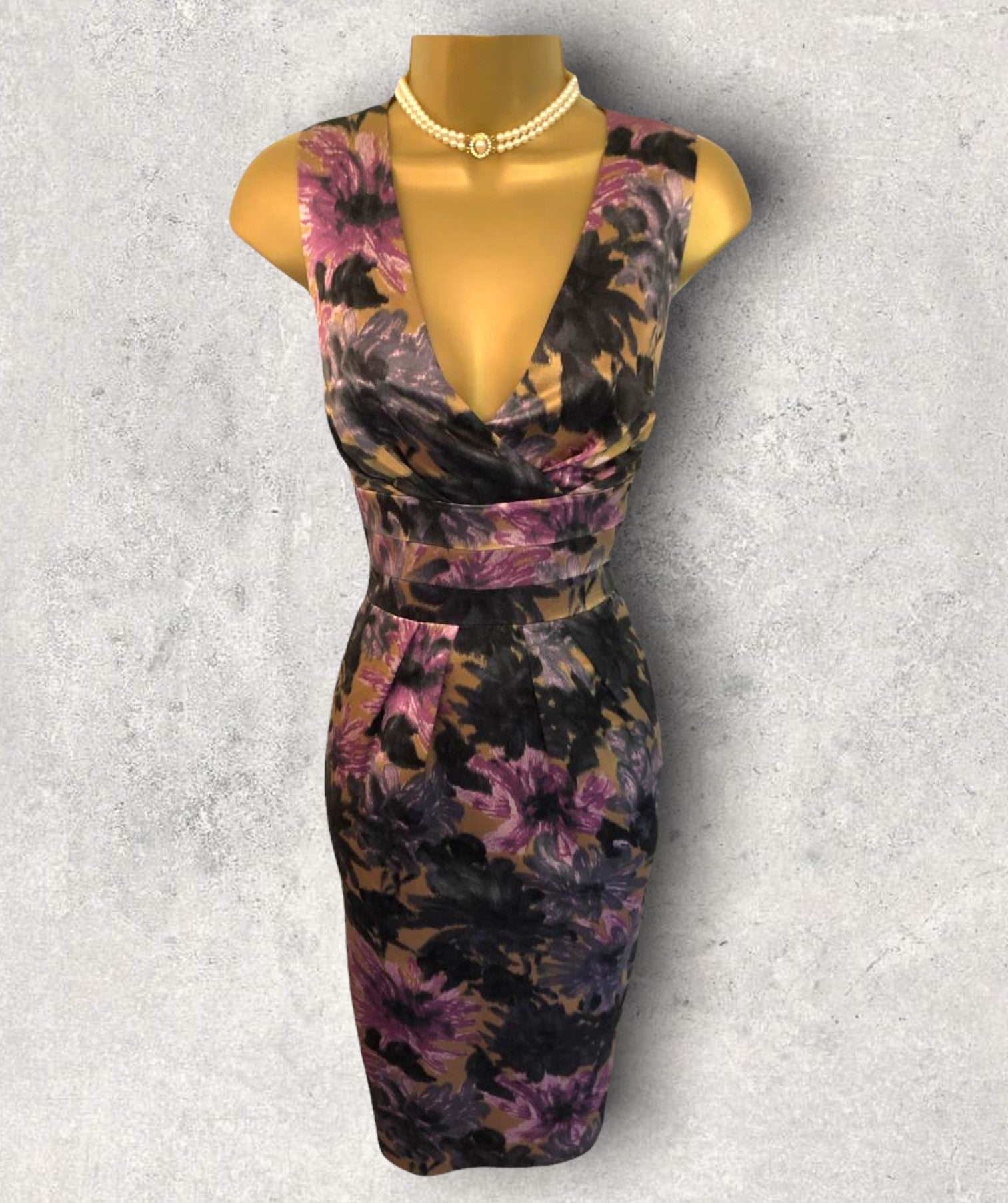 L.K. Bennett Multicoloured Floral Silk Blend Pencil Dress UK 10 US 6 EU 38 Timeless Fashions