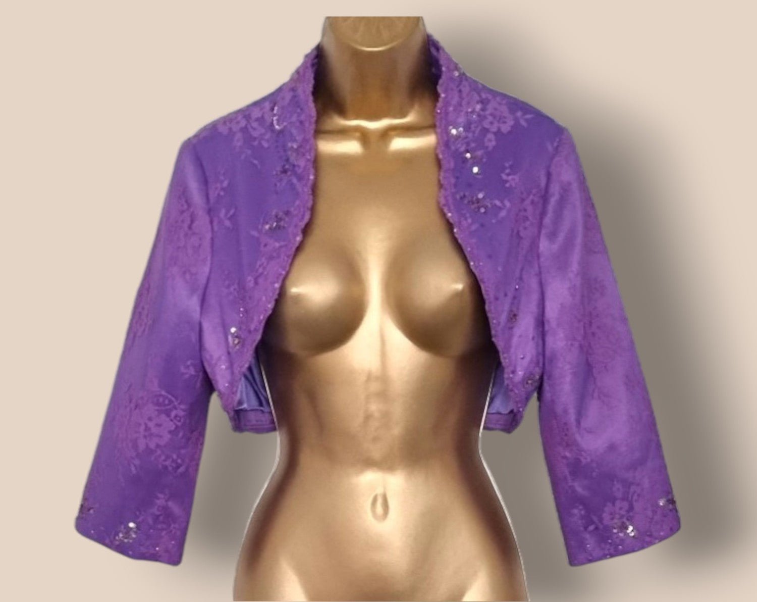 Libra Womens Lilac Embellished Dress & Bolero Jacket UK 14 US 10 EU 42 Timeless Fashions