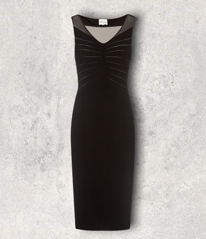 Reiss Sonita Black Mesh Panel Bodycon Dress UK 12 US 8 EU 40 RRP £190 Timeless Fashions
