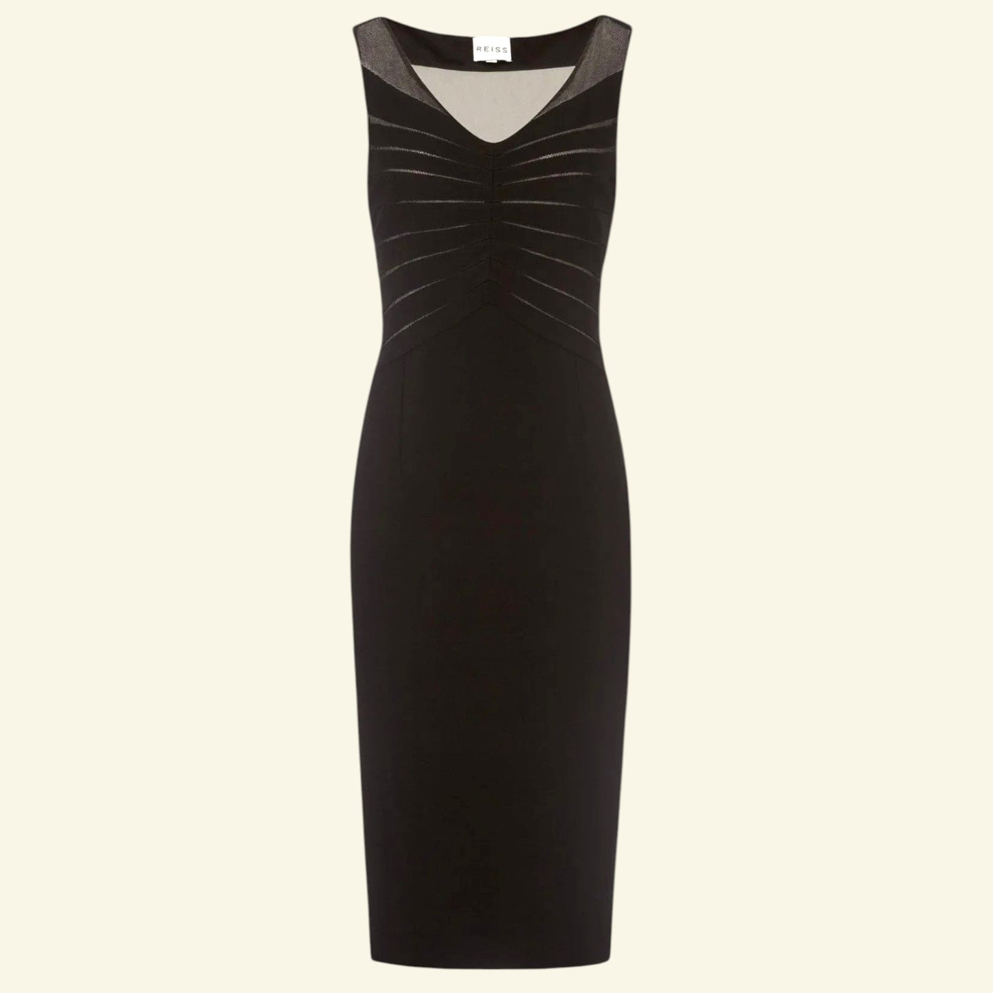 Reiss Sonita Black Mesh Panel Bodycon Dress UK 12 US 8 EU 40 RRP £190 - Timelessfashions