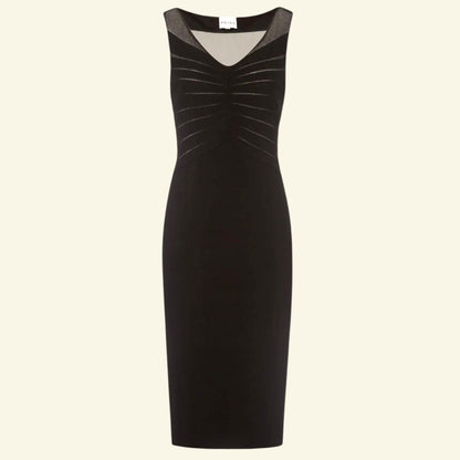 Reiss Sonita Black Mesh Panel Bodycon Dress UK 12 US 8 EU 40 RRP £190 - Timelessfashions