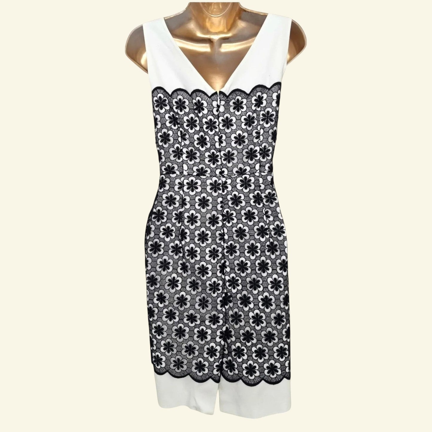 Hobbs Navy & White Lace Dress UK 12 US 8 EU 40 - Timelessfashions