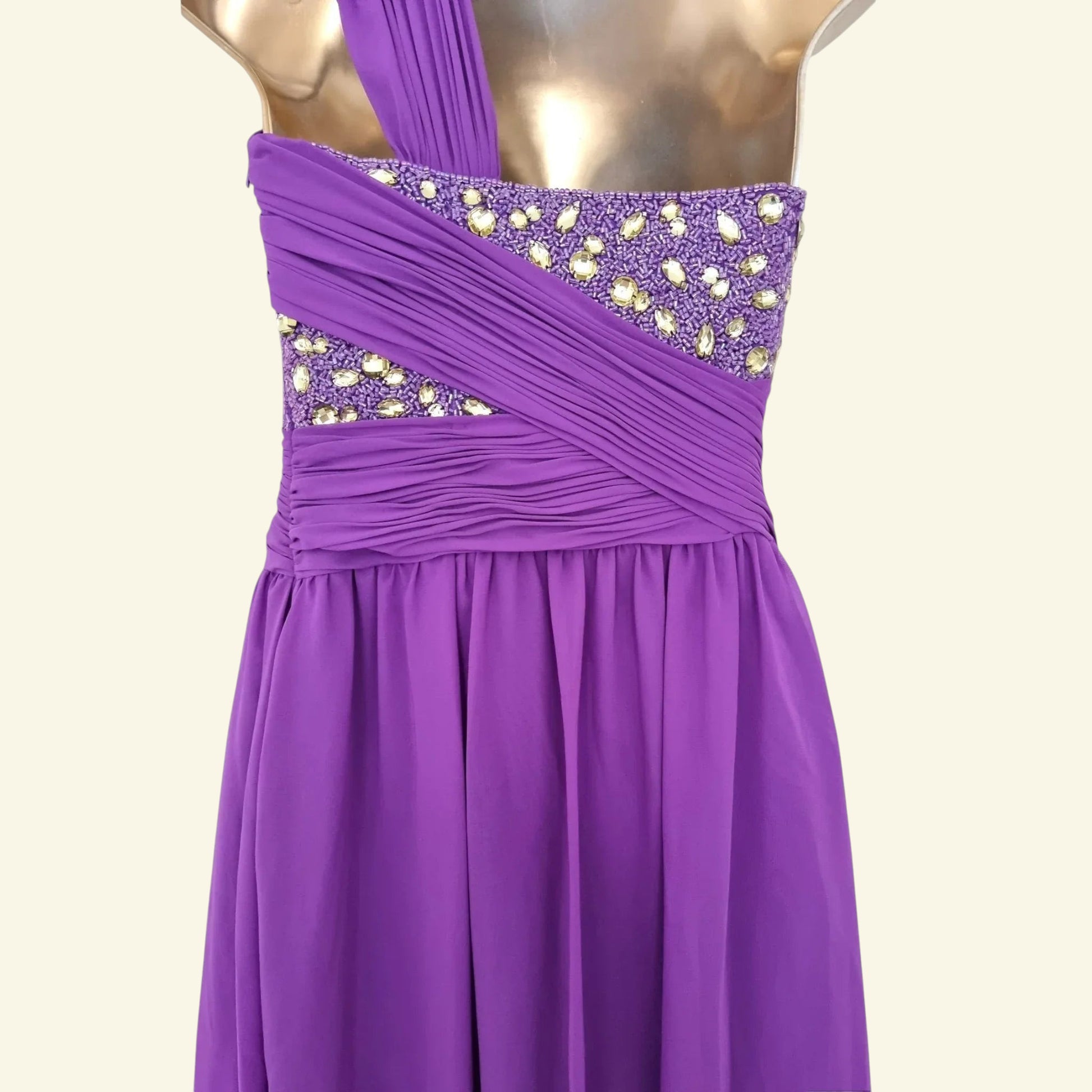 Amore Women’s Purple Long Special Occasion Prom Dress UK 8 US 4 EU 36 - Timelessfashions
