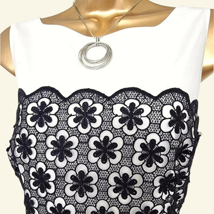 Hobbs Navy & White Lace Dress UK 12 US 8 EU 40 - Timelessfashions