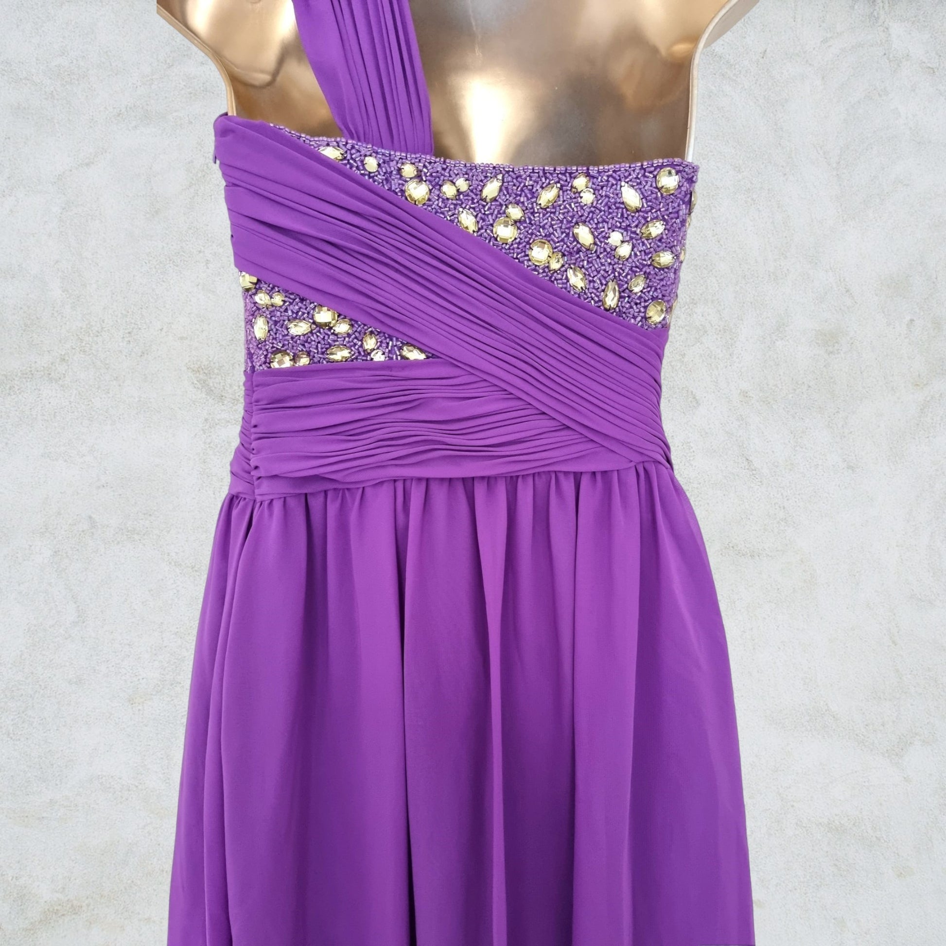 Amore Women’s Purple Long Special Occasion Prom Dress UK 8 US 4 EU 36 Timeless Fashions