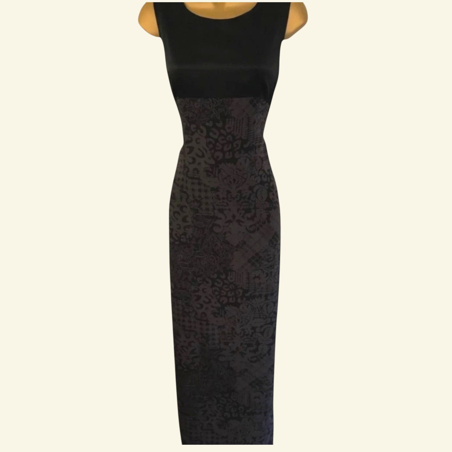 August Womens Silk Black & Grey Silk Pencil Dress UK 8 US 4 EU 36 - Timelessfashions