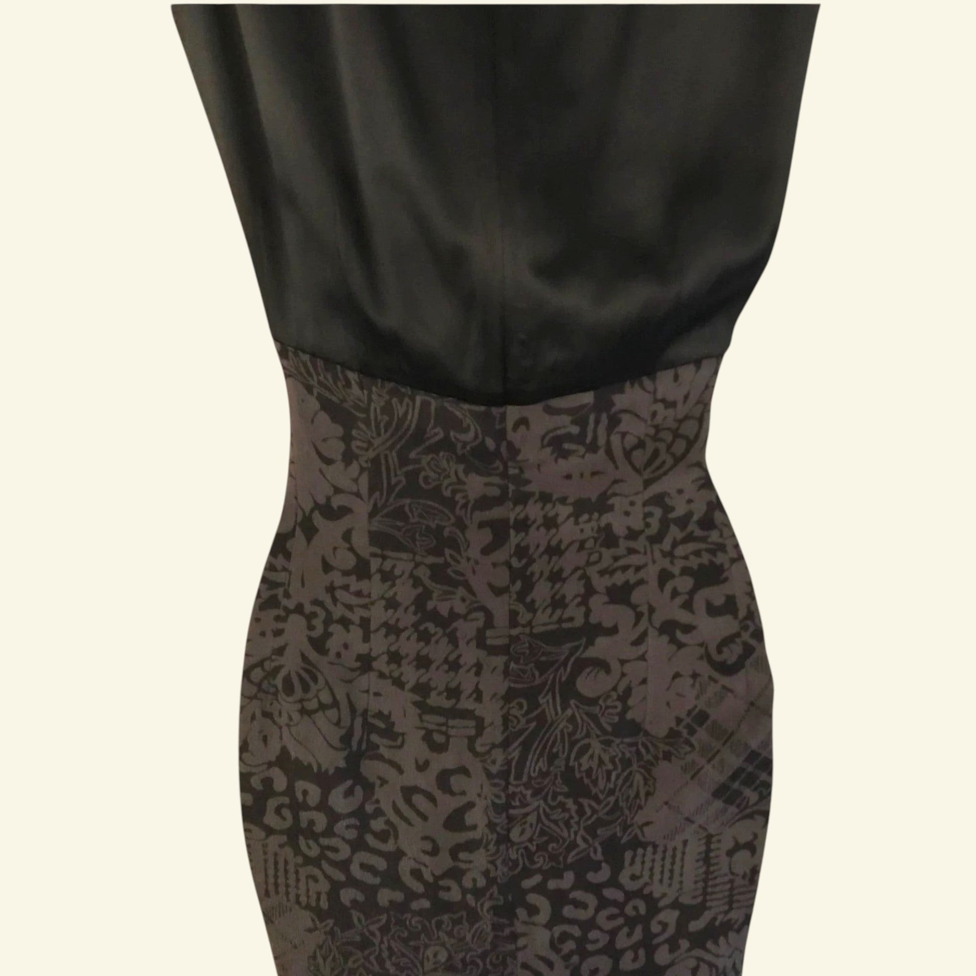 August Womens Silk Black & Grey Silk Pencil Dress UK 8 US 4 EU 36 - Timelessfashions