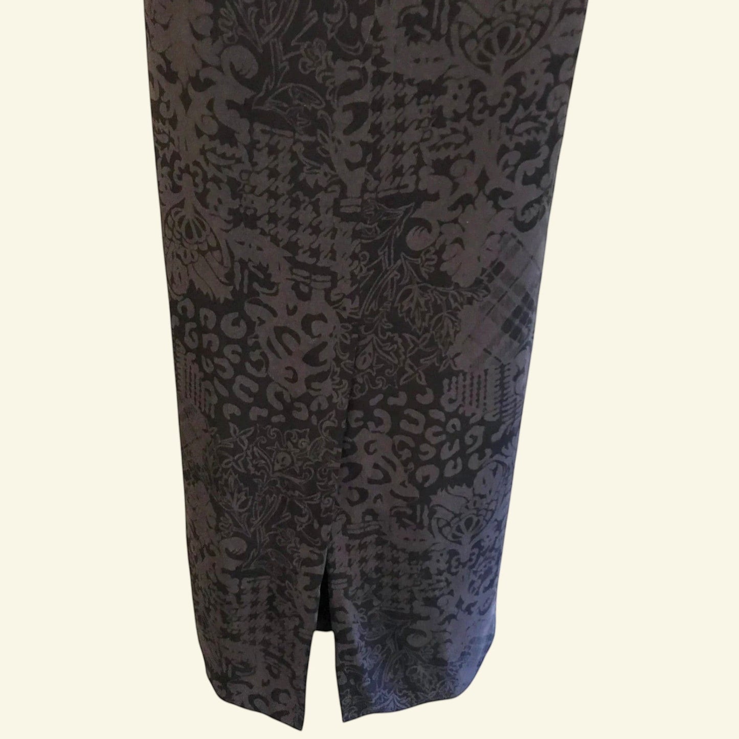 August Womens Silk Black & Grey Silk Pencil Dress UK 8 US 4 EU 36 - Timelessfashions