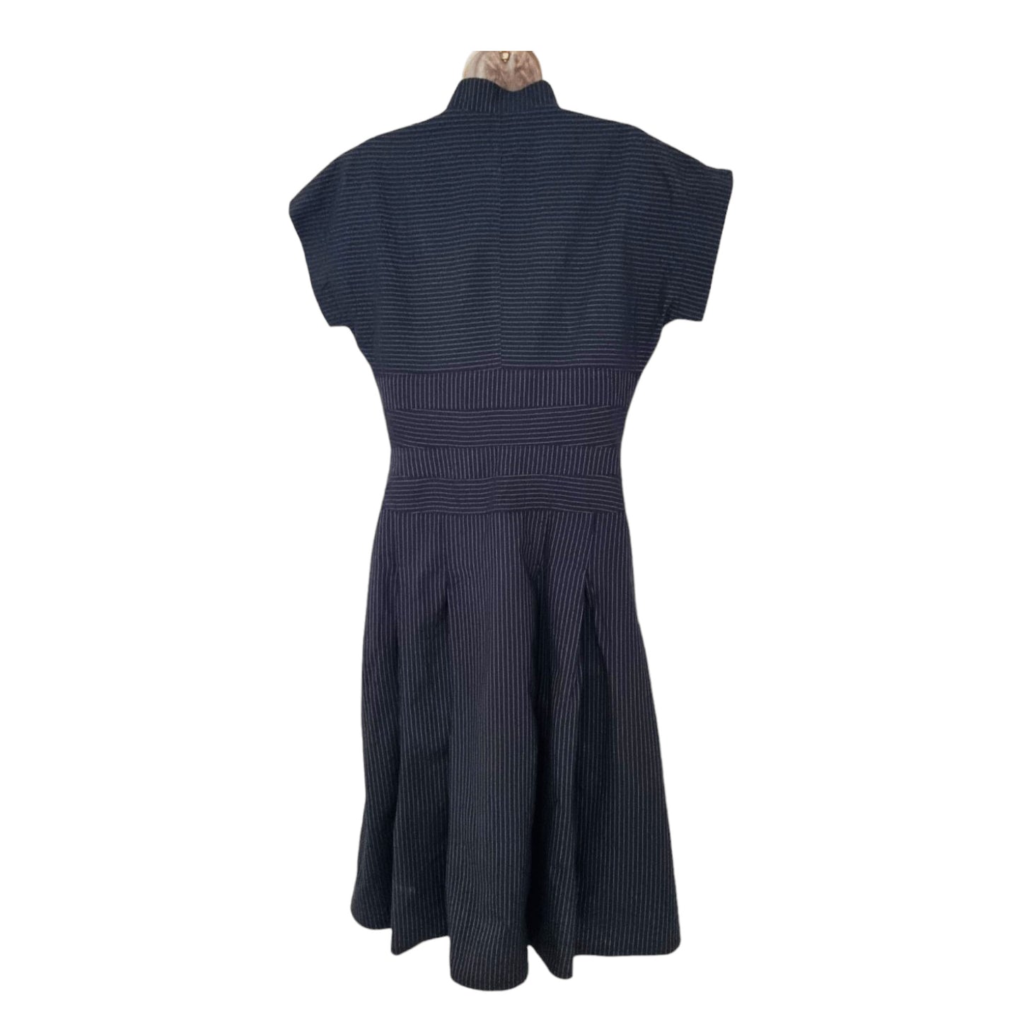 Sylvia Heise Vintage Black & White Striped Dress UK 12 US 8 EU 40 IT 42 Timeless Fashions