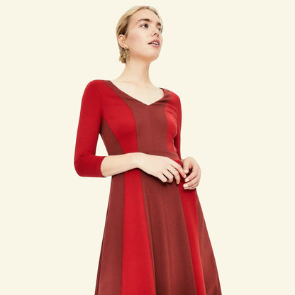 Boden Red & Maroon Erin Ponte Dress UK 8 US 4 EU 36 - Timelessfashions