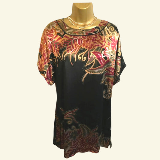 CCDK Black Silk Mix Tunic Dress UK 12 US 8 EU 40 - Timelessfashions