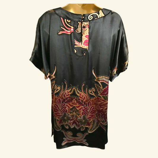 CCDK Black Silk Mix Tunic Dress UK 12 US 8 EU 40 - Timelessfashions