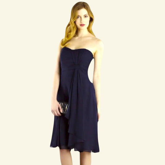Coast Tamara French Navy Chiffon Dress UK 8 US 4 EU 36 - Timelessfashions