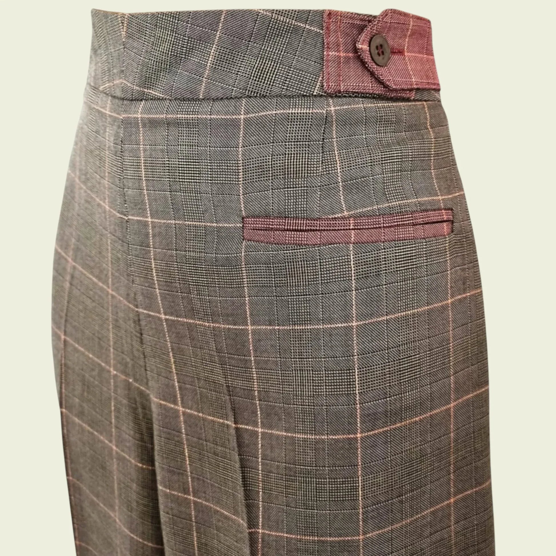 Diane von Furstenberg Womens Brown Plaid Wide Leg Trousers UK 10 US 6 EU 38 - Timelessfashions