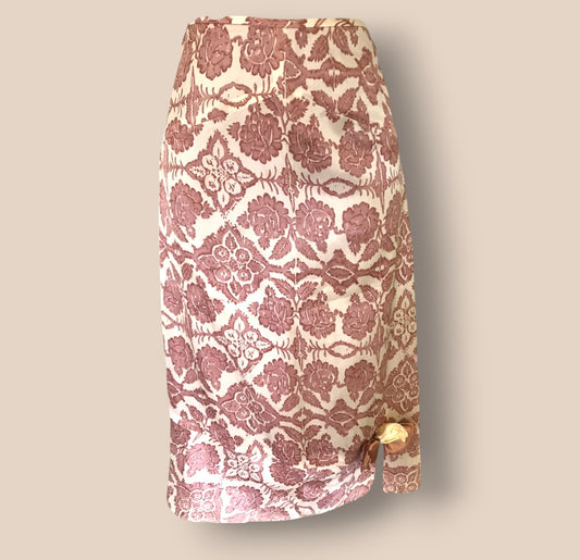 Patterned skirt on a beige background