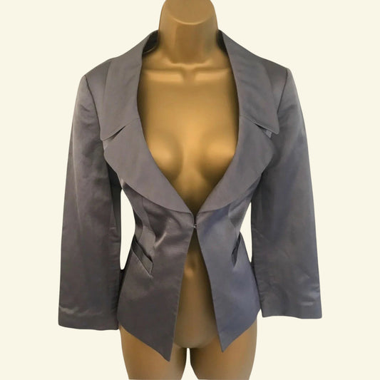 Fenn Wright Manson Jacket Grey Linen Mix UK 12 US 8 EU 40 - Timelessfashions
