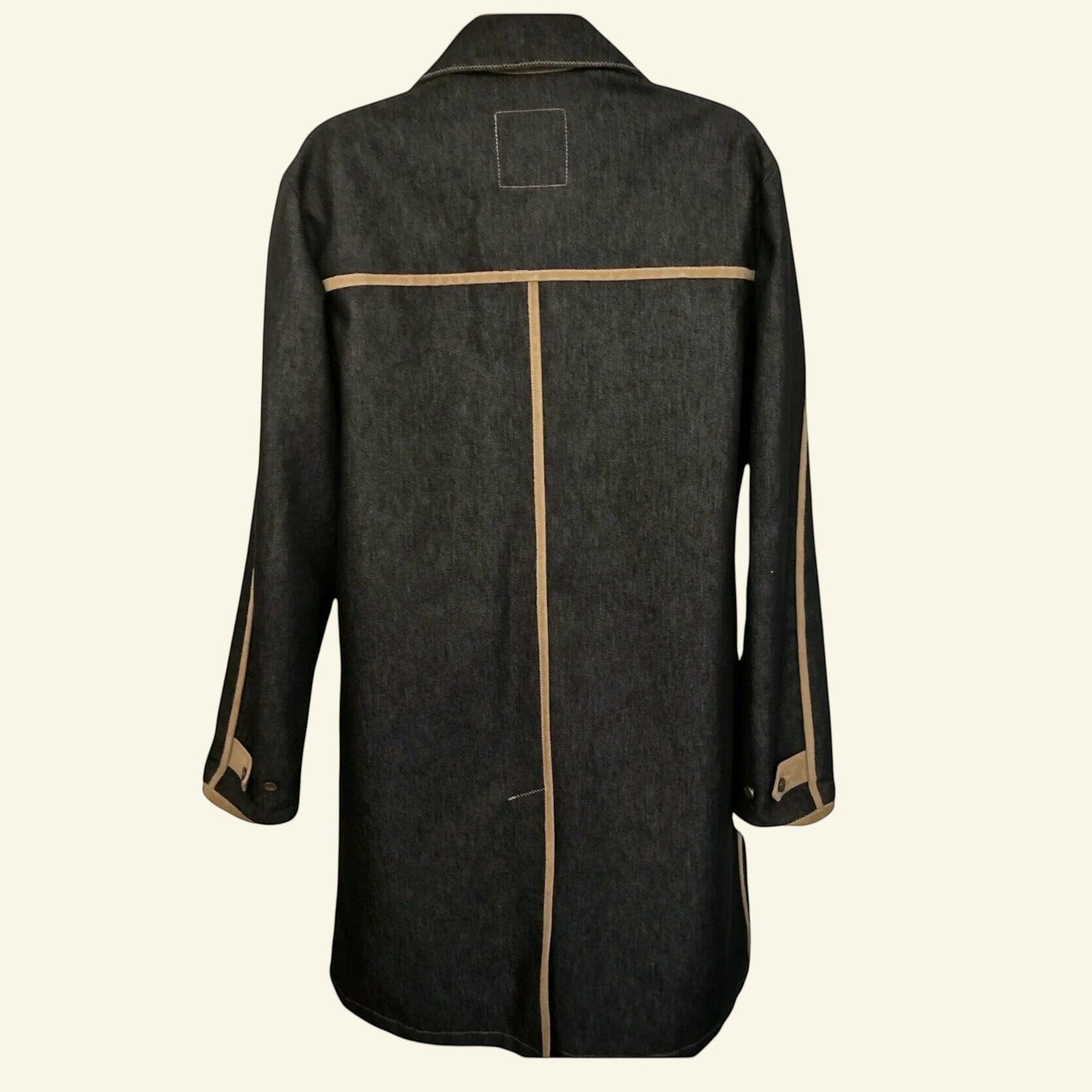Gianfranco Ferre Womens Vintage Blue Denim Pea Coat UK 16 US 12 EU 44 IT 48 - Timelessfashions