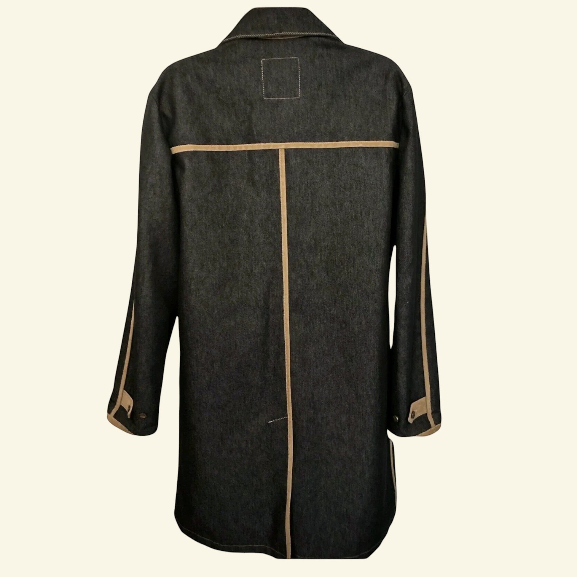 Gianfranco Ferre Womens Vintage Blue Denim Pea Coat UK 16 US 12 EU 44 IT 48 - Timelessfashions
