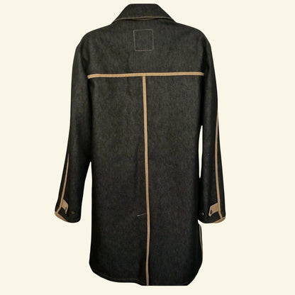 Gianfranco Ferre Womens Vintage Blue Denim Pea Coat UK 16 US 12 EU 44 IT 48 - Timelessfashions