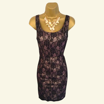Forever Unique Black Lace Mini Dress UK 8 US 4 EU 36 - Timelessfashions
