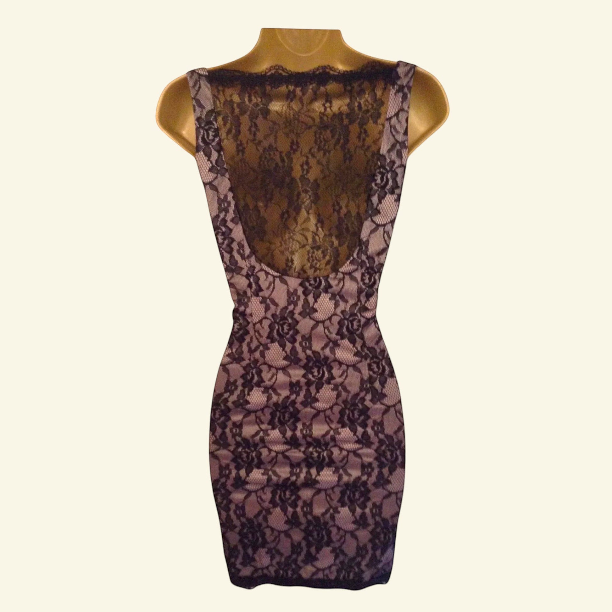 Forever Unique Black Lace Mini Dress UK 8 US 4 EU 36 - Timelessfashions