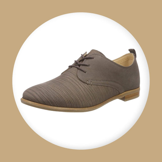 Clarks Alice May Women's Wide Lace-Up Shoes Taupe UK 5 Timeless Fashions