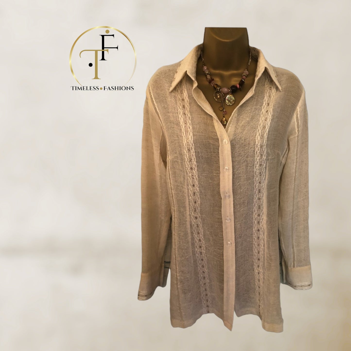 Aria Womens Clotted Cream Textured Long Sleeve Blouse UK 14 US 10 EU 42RRP £39.00 Timeless Fashions