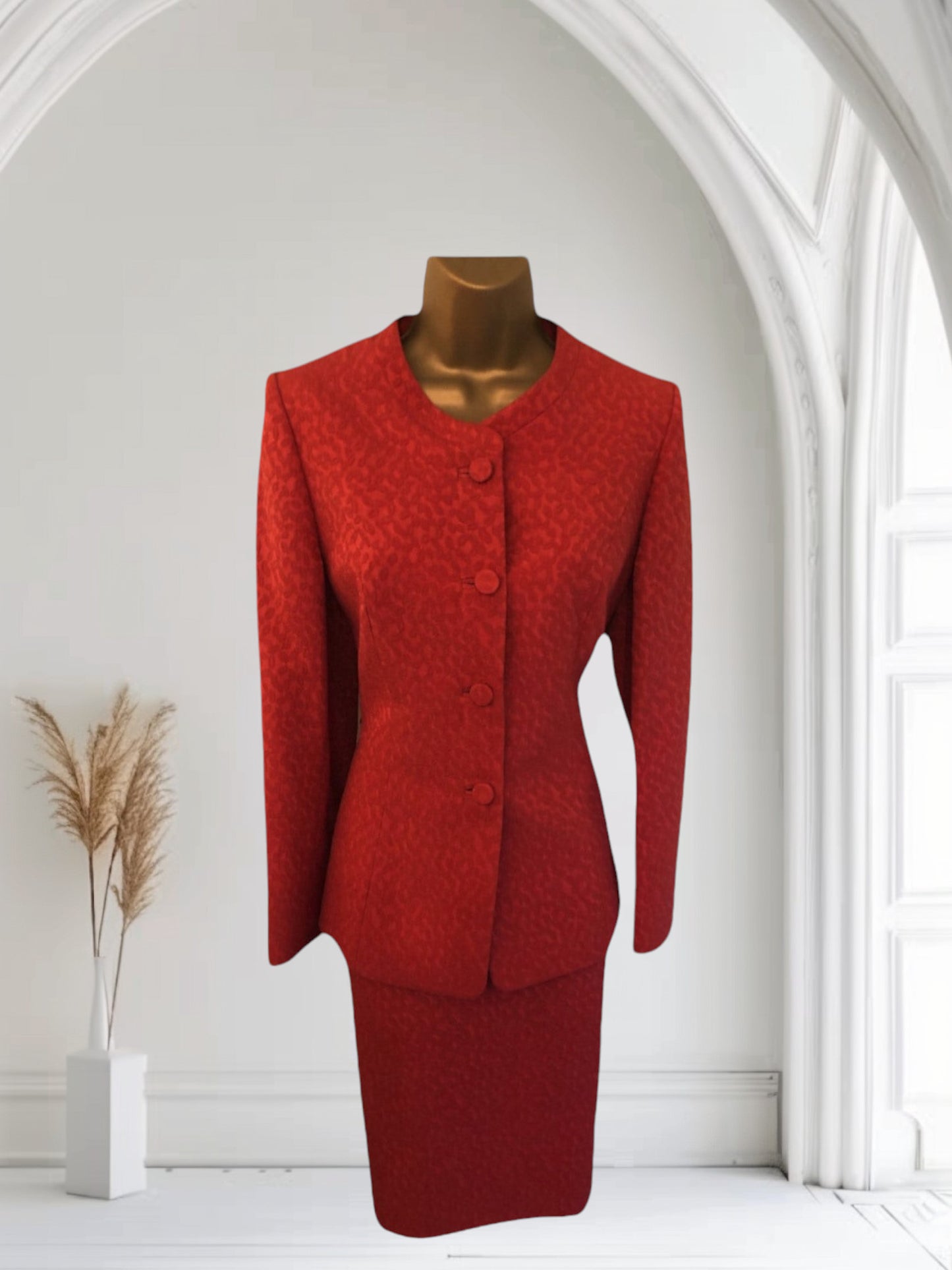 Caroline Charles London Burnt Orange Vintage Skirt Suit UK 6/8 US2/4 EU 34/36 Timeless Fashions