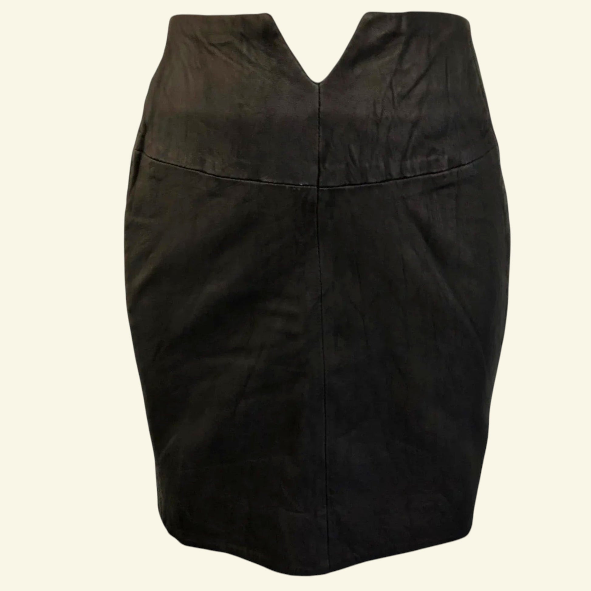 Eleven Paris Black Leather Mini Skirt UK 8 US 4 EU 36 - Timelessfashions