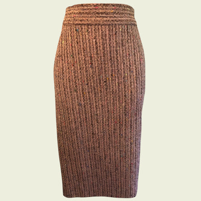 Brown textured skirt on a beige background