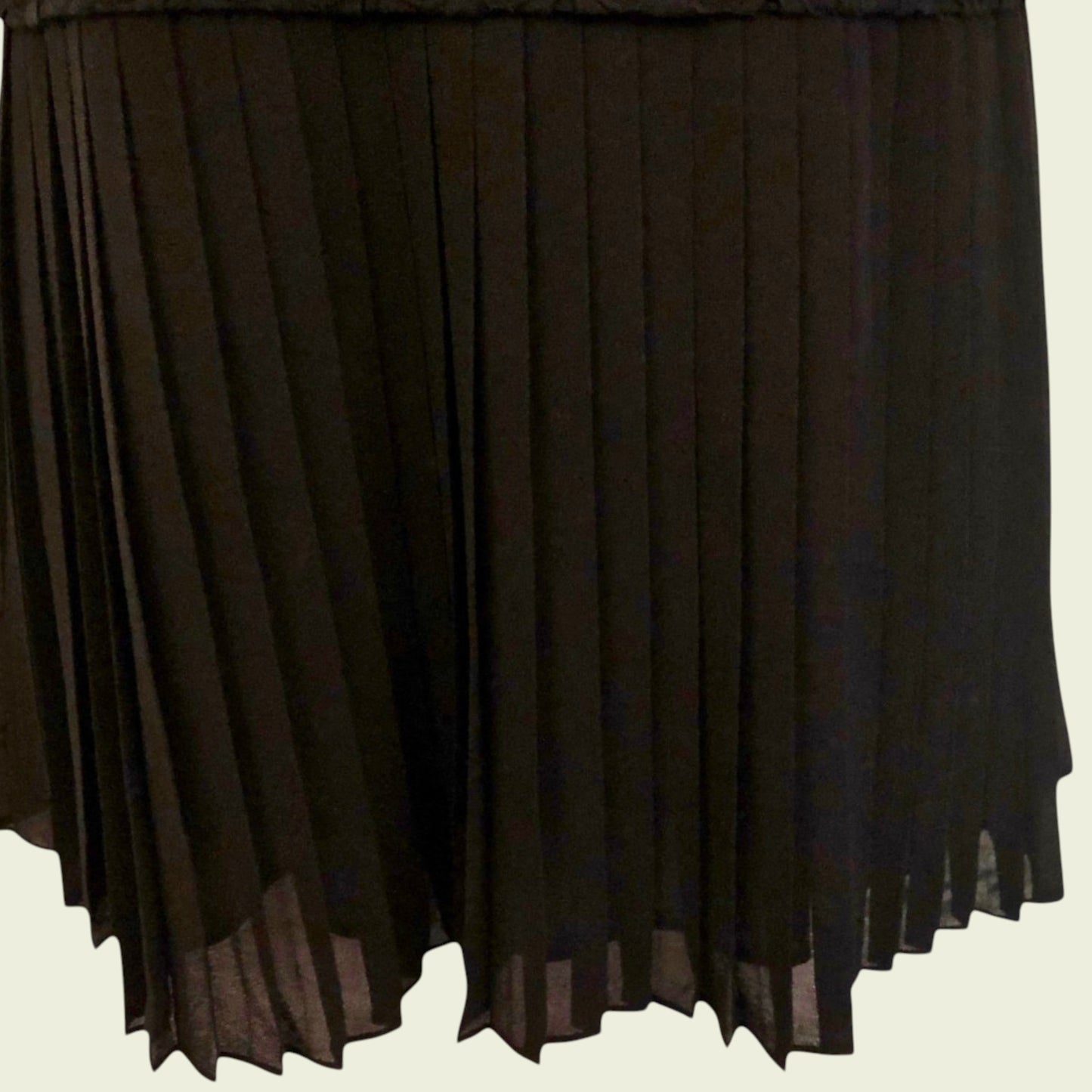 Black pleated skirt on a beige background
