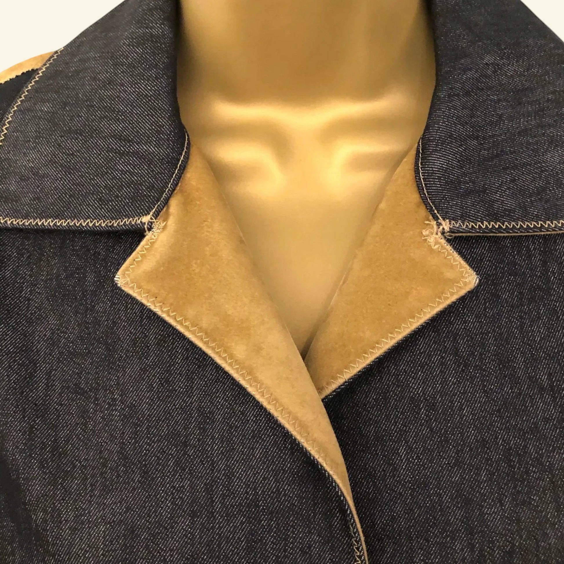 Gianfranco Ferre Womens Vintage Blue Denim Pea Coat UK 16 US 12 EU 44 IT 48 - Timelessfashions