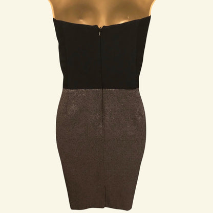 Reiss Della Black & Copper Corset Bustier Dress UK 12 US 8 EU 40 - Timelessfashions
