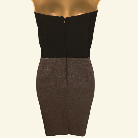 Reiss Della Black & Copper Corset Bustier Dress UK 12 US 8 EU 40 - Timelessfashions