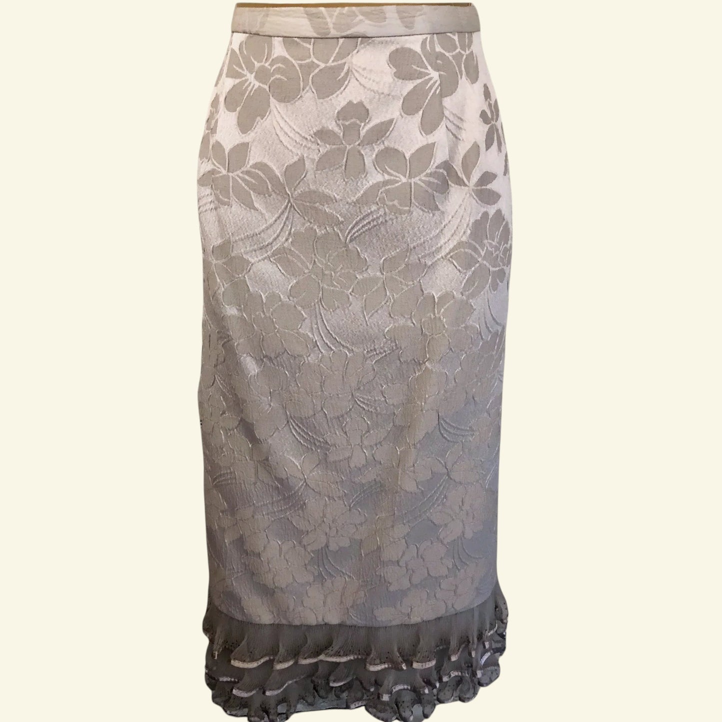 Costura Europa Silver Grey Three Piece Dress & Jacket UK 12 US 8 EU 40 - Timelessfashions