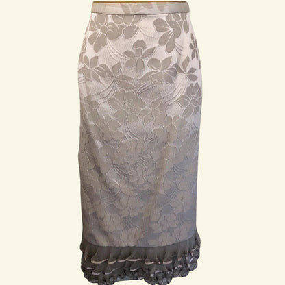 Costura Europa Silver Grey Three Piece Dress & Jacket UK 12 US 8 EU 40 - Timelessfashions