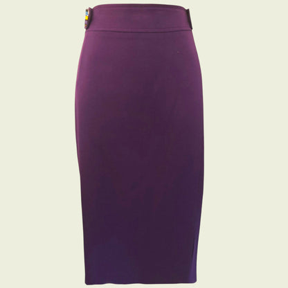 Purple skirt on a beige background