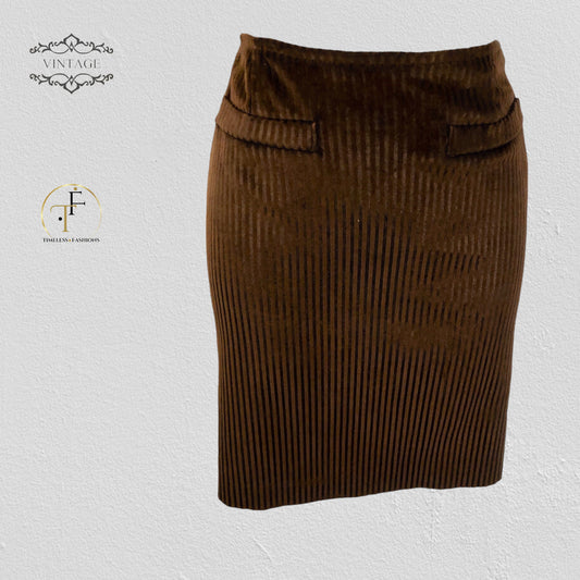 Christian Lacroix Vintage Brown Mini Skirt UK 10 US 6 EU 38 IT 42 Timeless Fashions