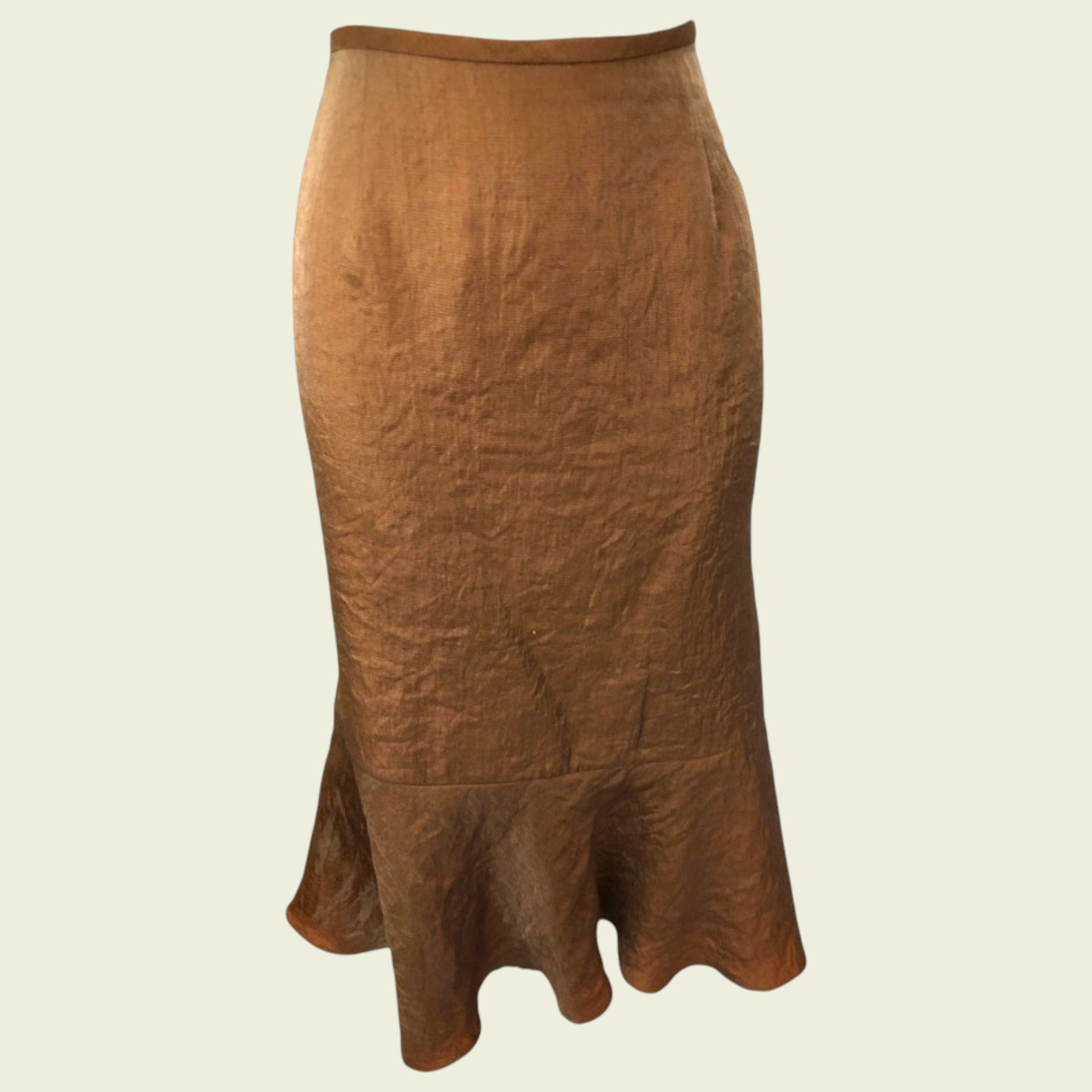 Brown skirt on a beige background