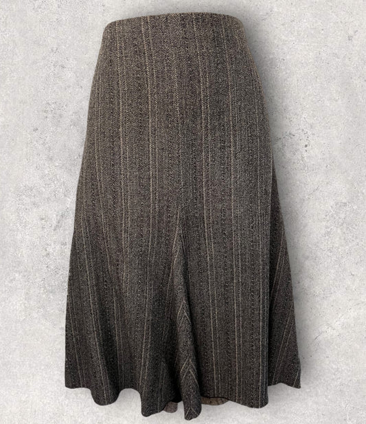 Teatro dei Sogni by Beppe Bondi Grey Wool Mix Flared Skirt UK 14 US 10 EU 42 BNWT RRP £185 Timeless Fashions