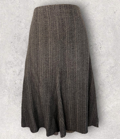 Teatro dei Sogni by Beppe Bondi Grey Wool Mix Flared Skirt UK 14 US 10 EU 42 IT 46 Timeless Fashions