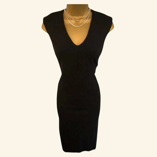 Catherine Maladrino Black Sleeveless Pencil Dress UK 6 US 2 EU 34 - Timelessfashions