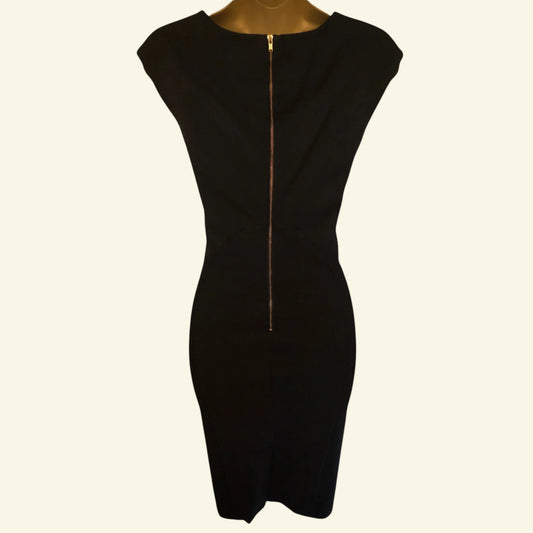 Catherine Maladrino Black Sleeveless Pencil Dress UK 6 US 2 EU 34 - Timelessfashions